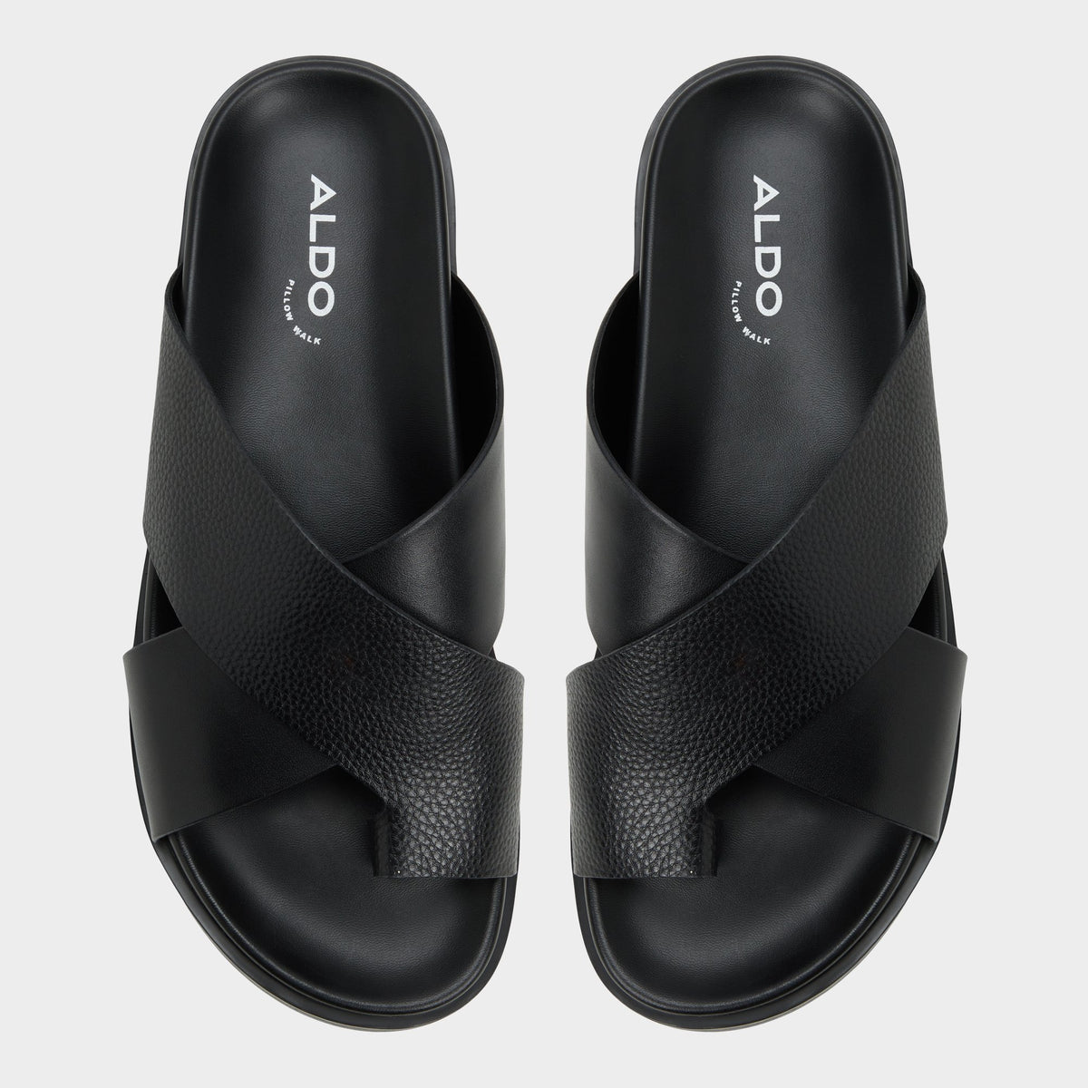 Top-down view of the Black Darley Slide sandal