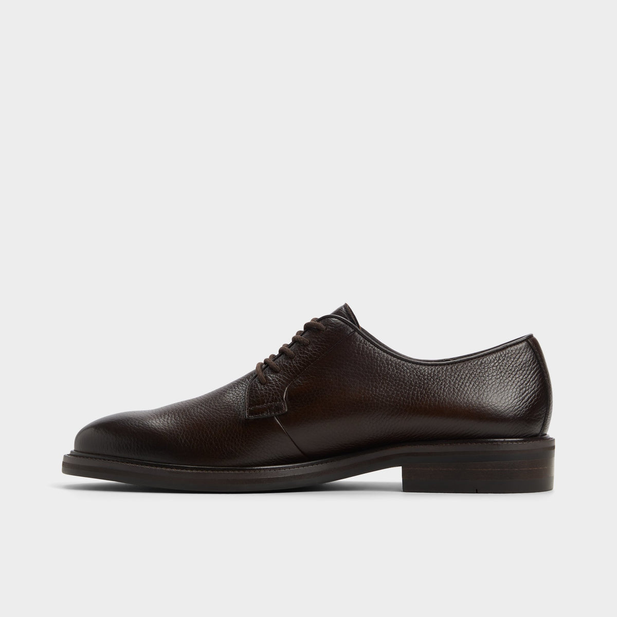 Side view of Dark brown Croy Oxford shoe
