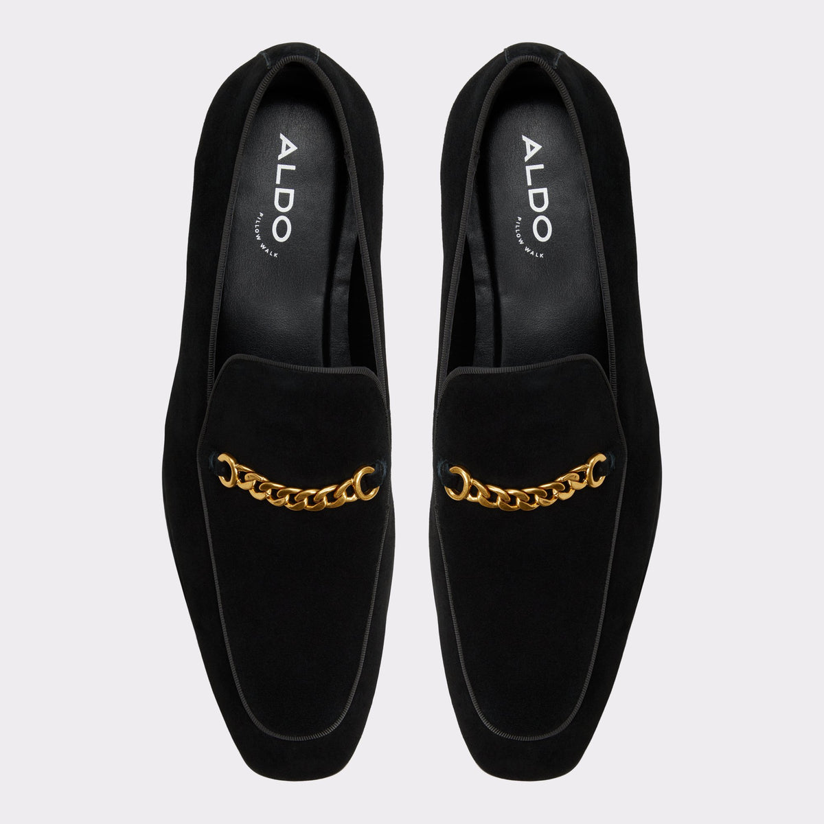 Top-down view of the Open Black Umo Loafer