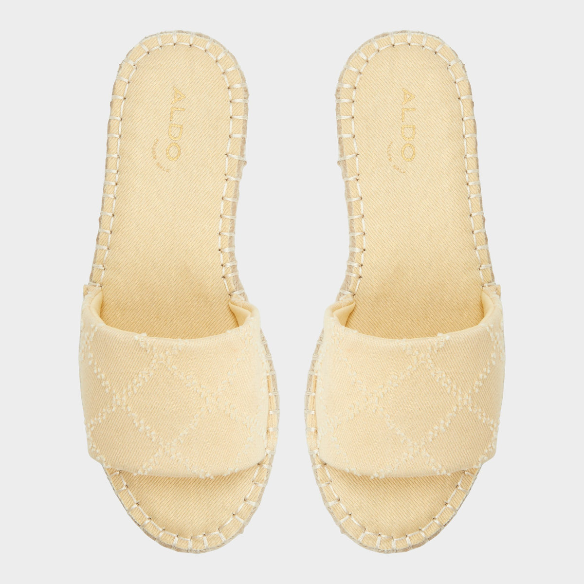 Top-down view of the Dark Yellow Erireni Slide sandal