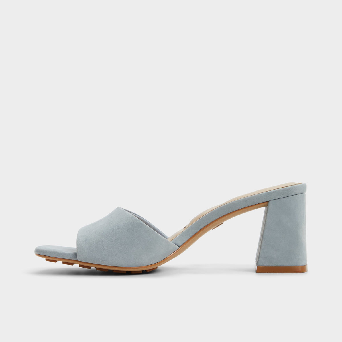 Side view of Other Blue Tisha Heeled mule