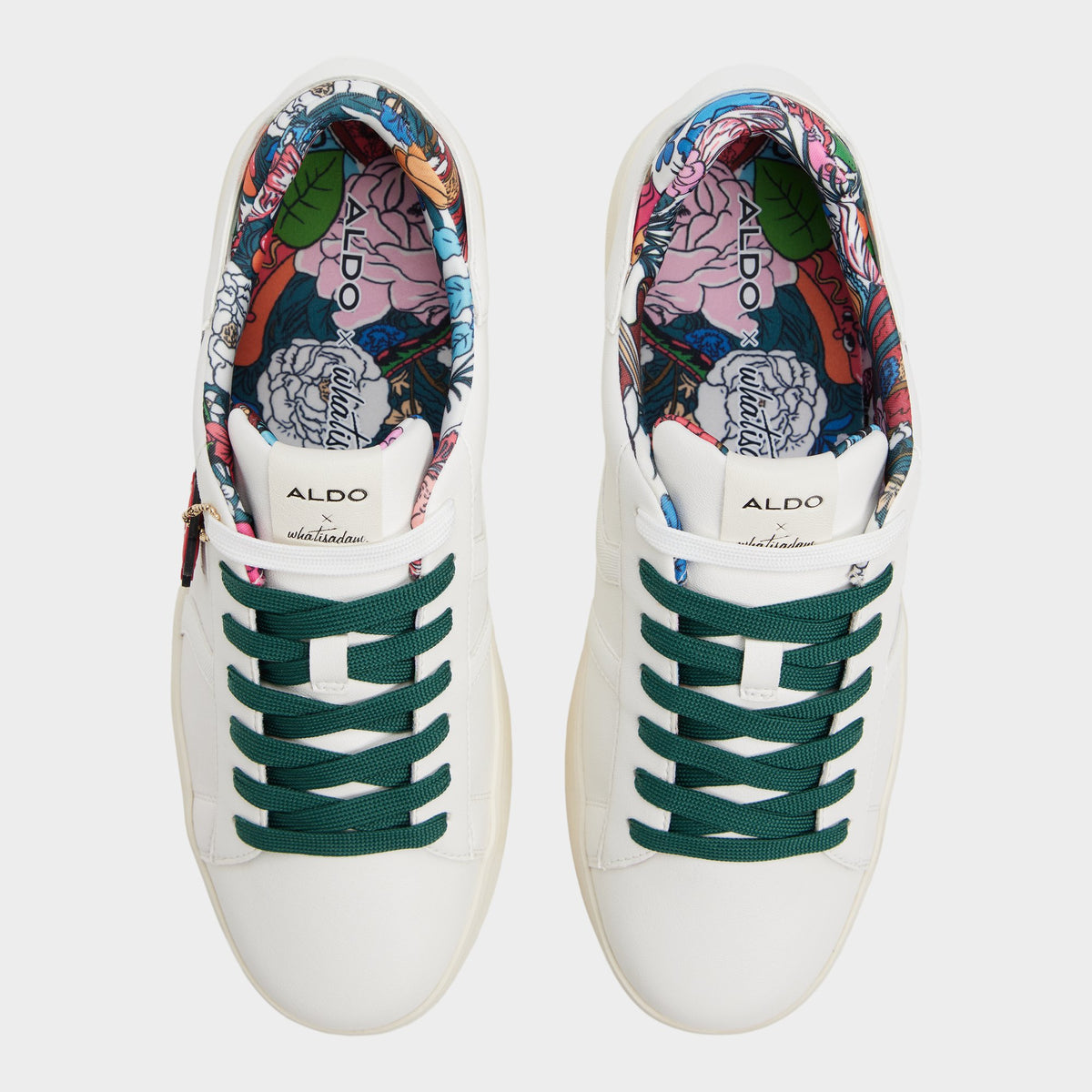 Vue de dessus de la Combo Blanc Whatisadam Hommes, Sneaker bas