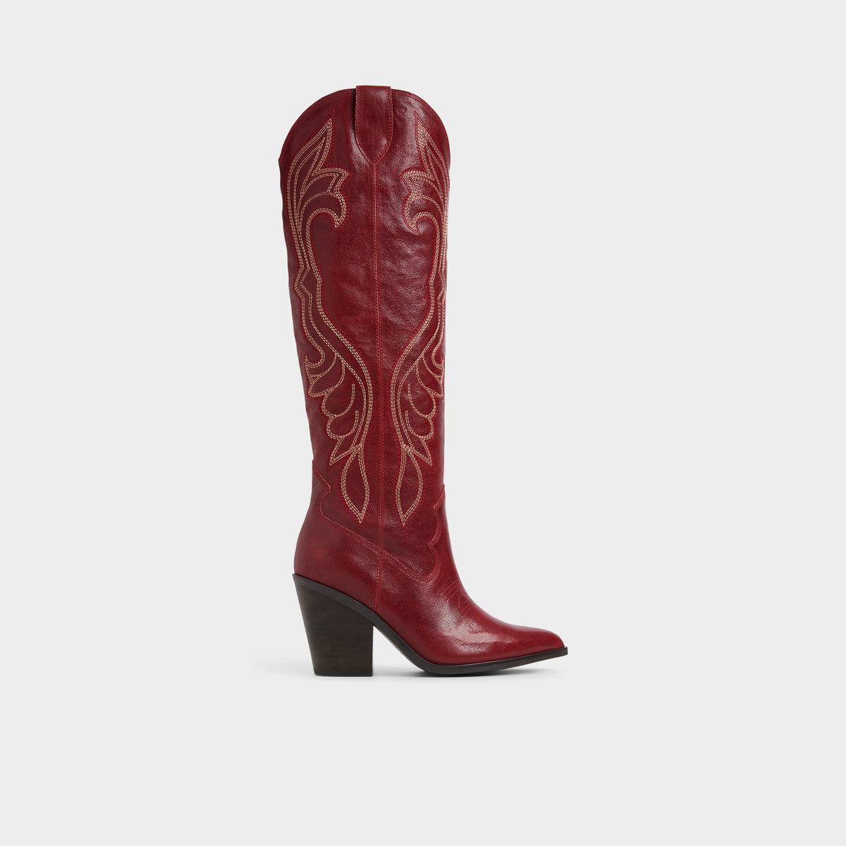 Main View of Medium red Alamo Western knee-high boot for Womens