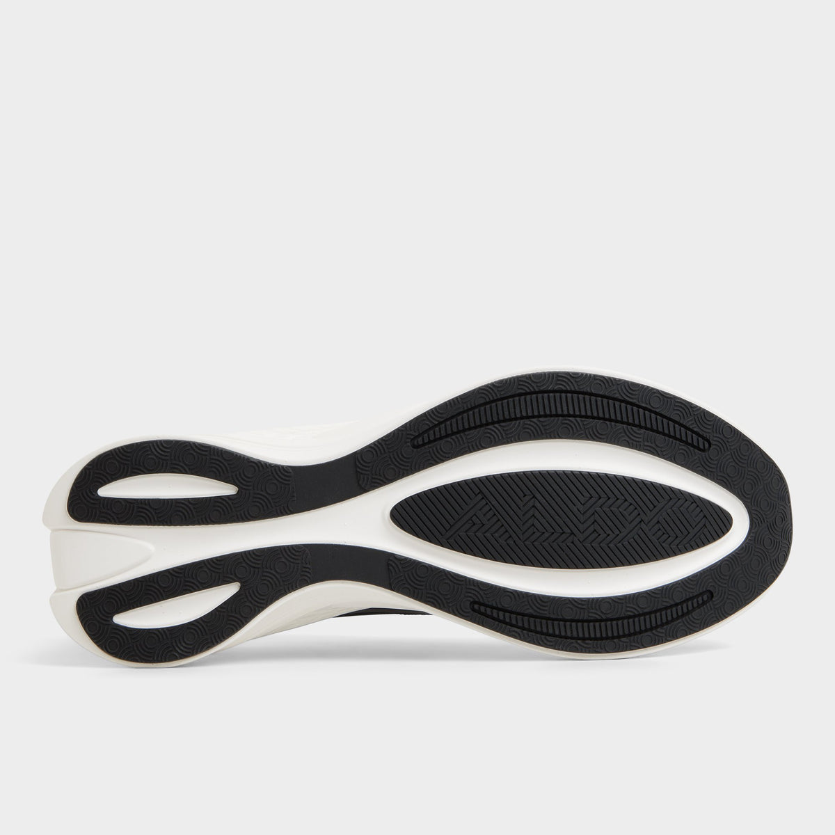 Vue de la semelle de Noir/Blanc Pillowsnkr-m Sneaker