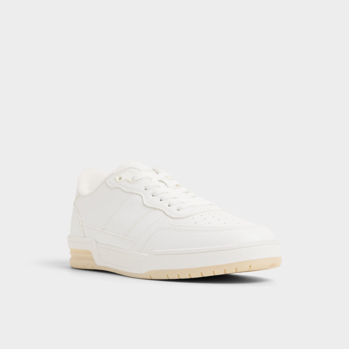 Angle de trois quarts de la face avant de Blanc Topper Sneaker bas