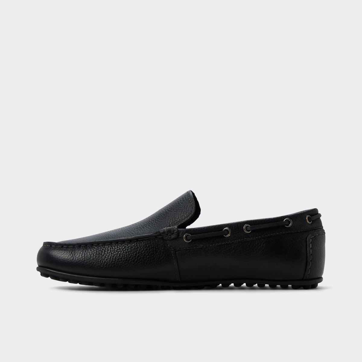 Side view of Black Horton-in Driving shoe