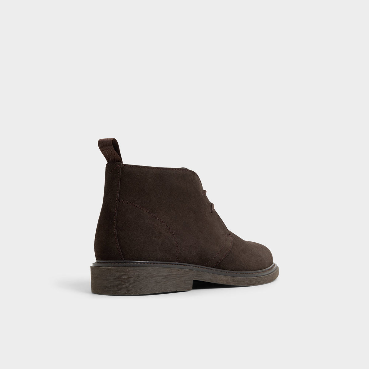Three-quarter angle of Dark brown Jefrey Chukka boot's back side