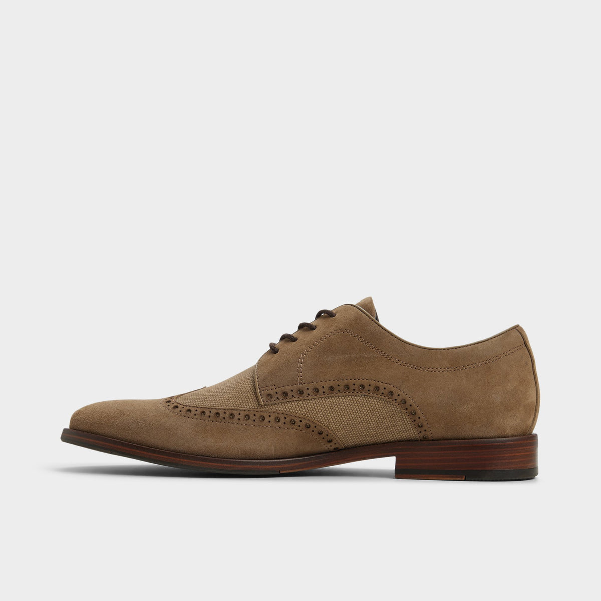 Side view of Taupe Sargasso Oxford shoe