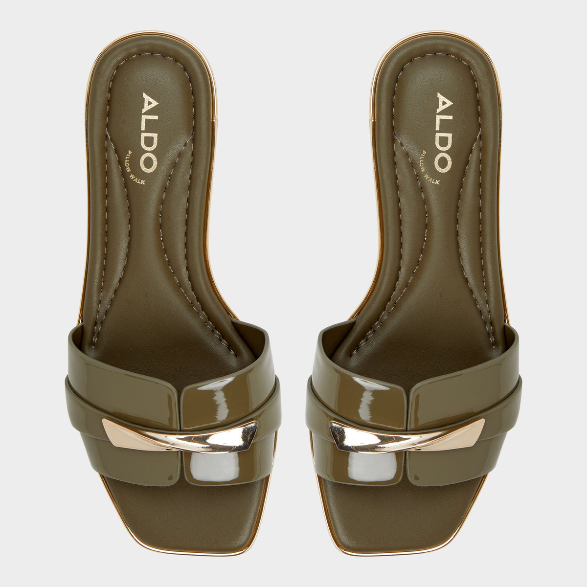 Top-down view of the Other green Darlina Slide sandal