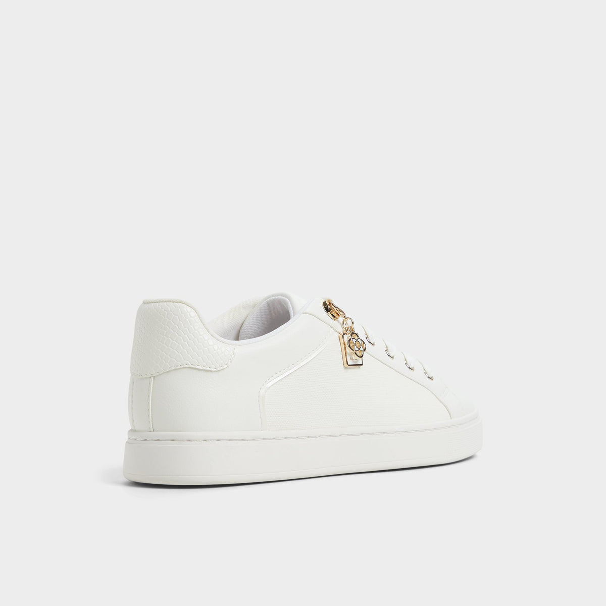 Three-quarter angle of White Elgata Sneaker's back side