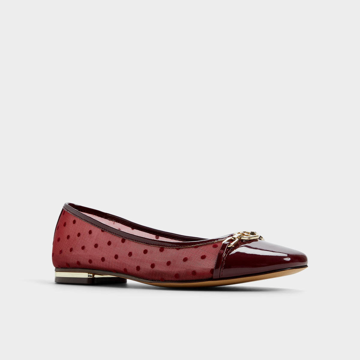 Three-quarter angle of Other red Krishelle Ballet flat's front side