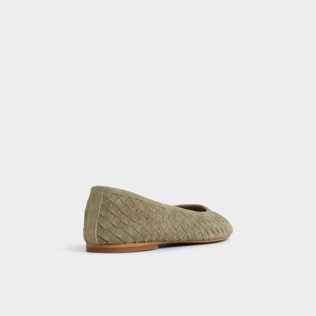 Three-quarter angle of Khaki Adrabrinna Ballet flat's back side