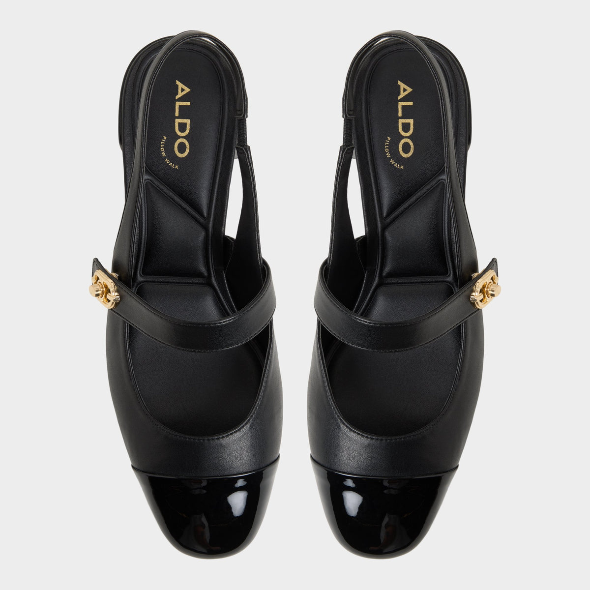 Top-down view of the Black Agathe Slingback heel