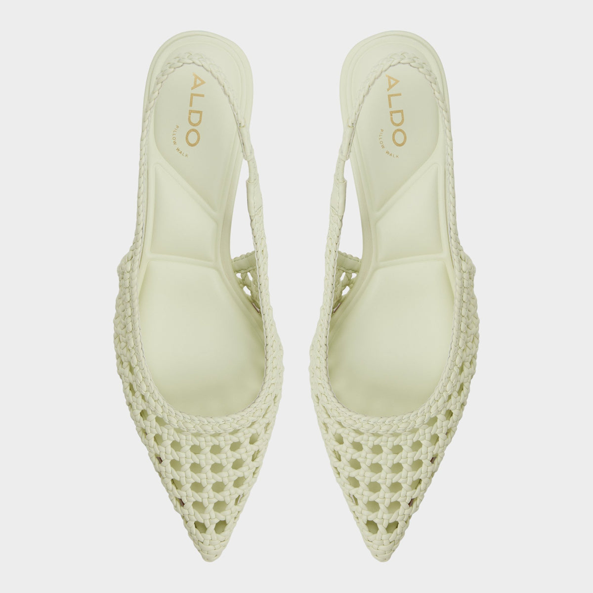 Top-down view of the Other green Violettia Slingback kitten heel