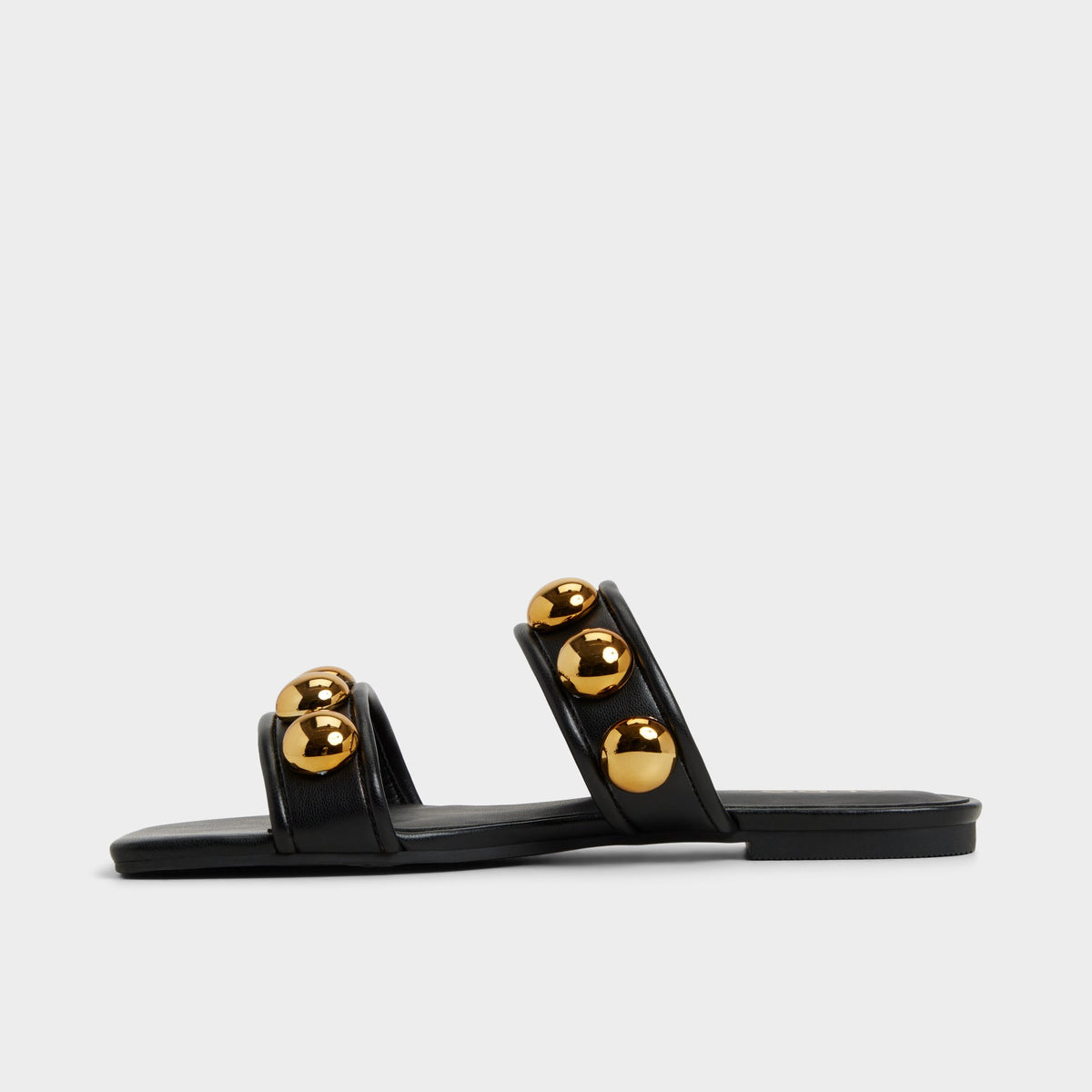 Vue latérale de Noir Katalena Slide sandal