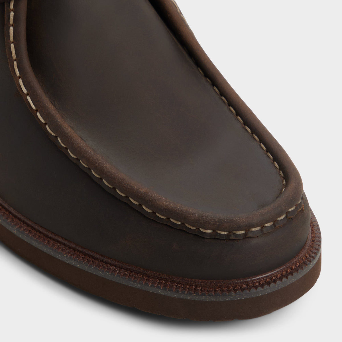 Close-up of the Dark brown Davie Chukka boot