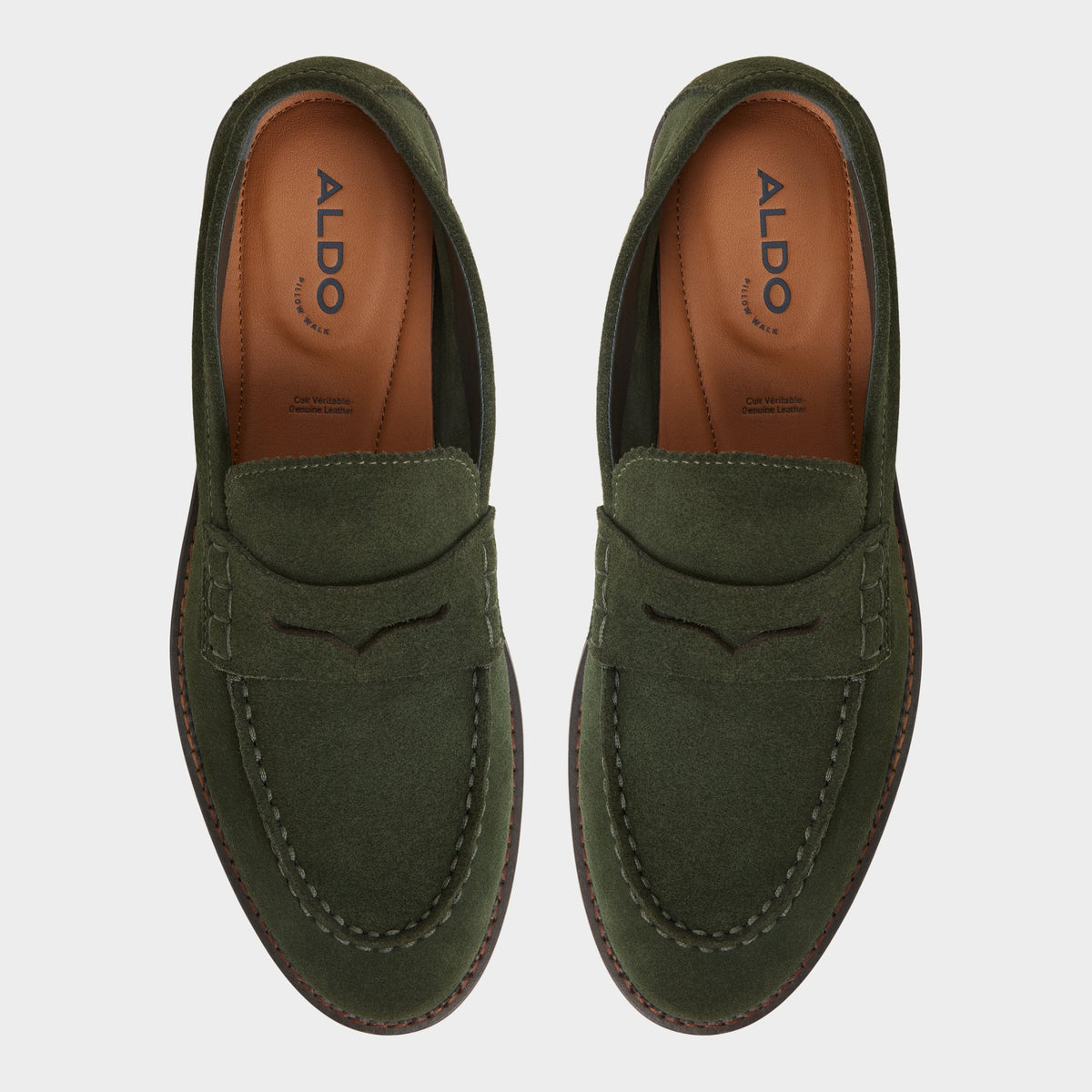 Top-down view of the Pine Green Melville Loafer