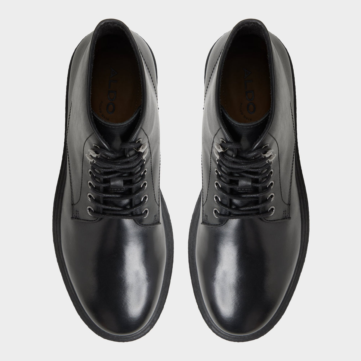 Top-down view of the Black Walton Lace-up boot