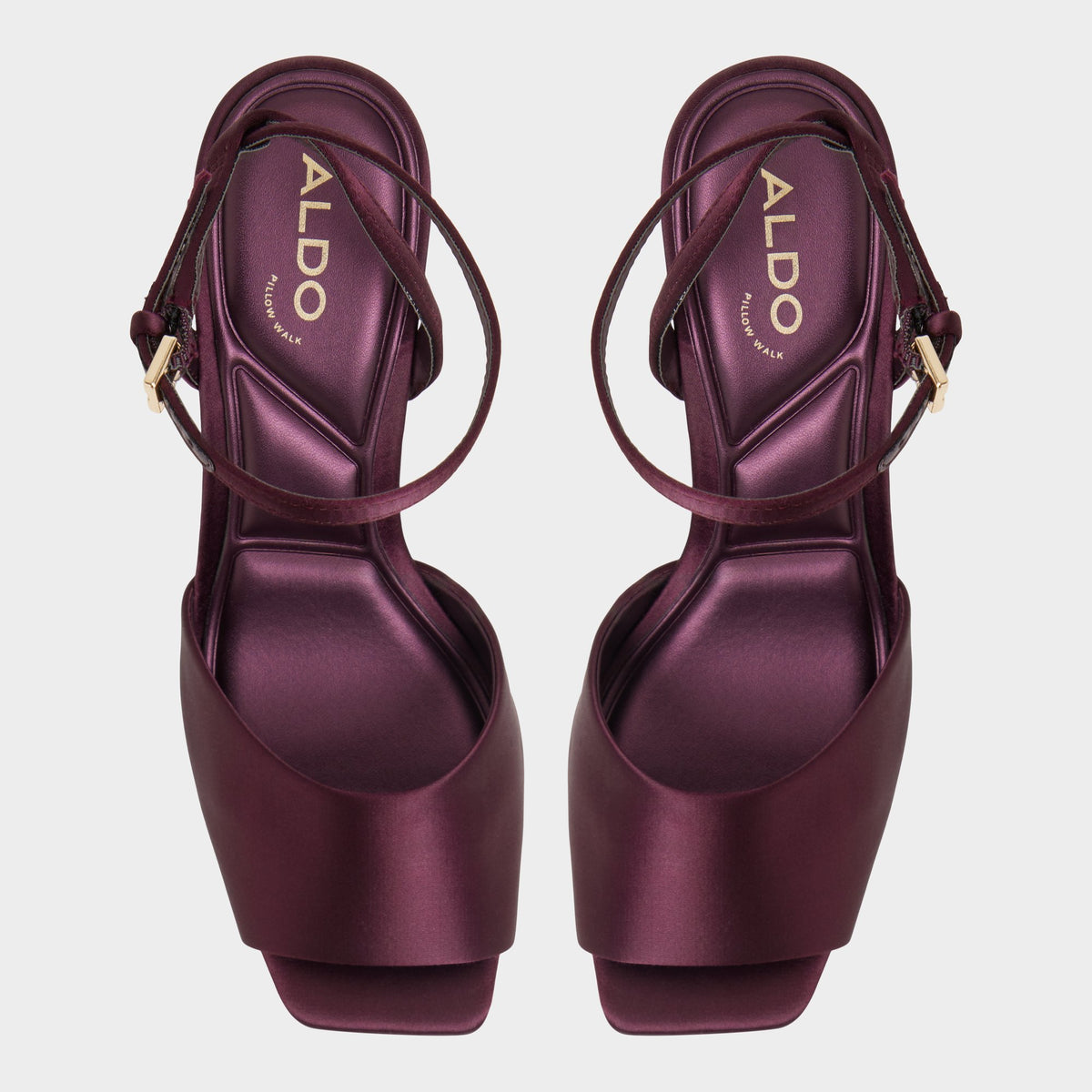 Top-down view of the Bordo Kaiasien Strappy heeled sandal