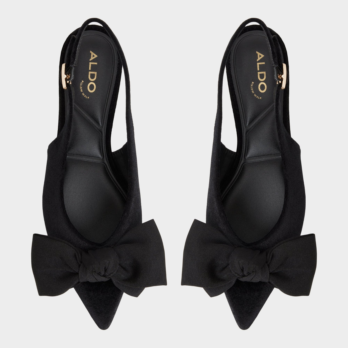 Top-down view of the Black Festive Slingback ballerina