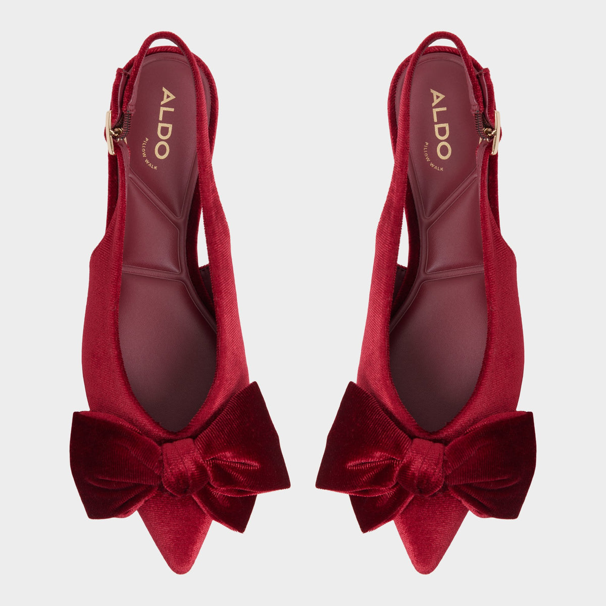 Top-down view of the Medium red Festive Slingback ballerina