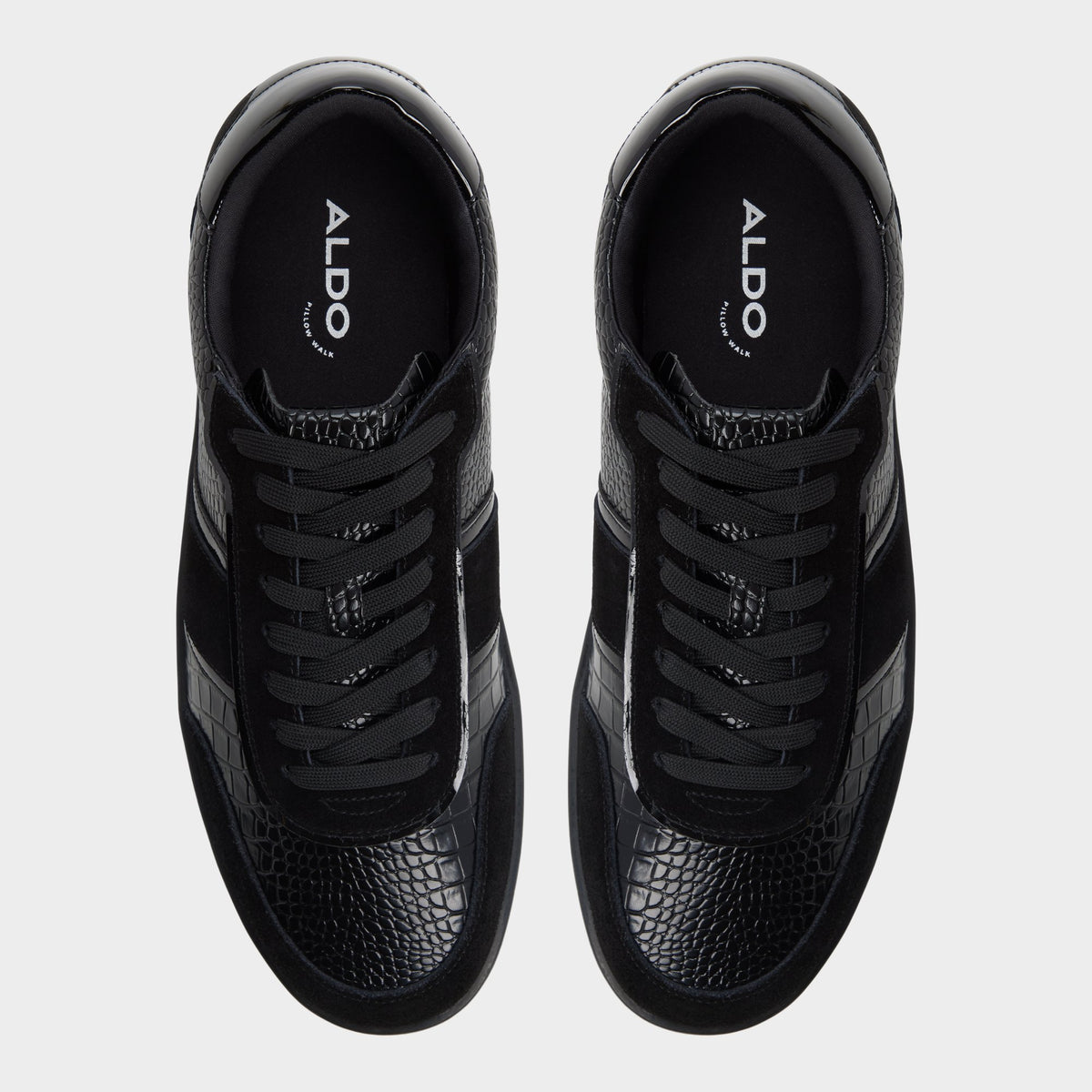 Top-down view of the Black combo Uptown Low top sneaker