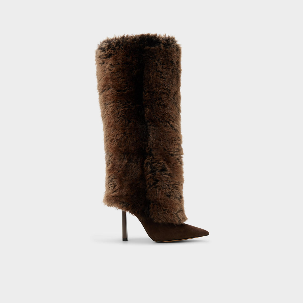 Main View of Dark brown Lennore Stiletto heel knee-high boot for Womens