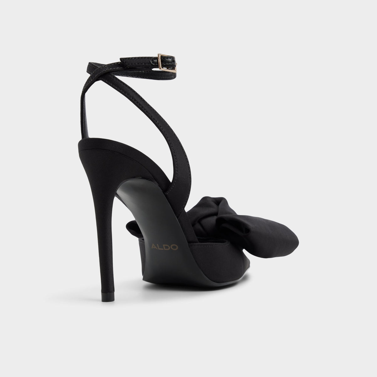 Three-quarter angle of Black Nikky High heeled shoe's back side