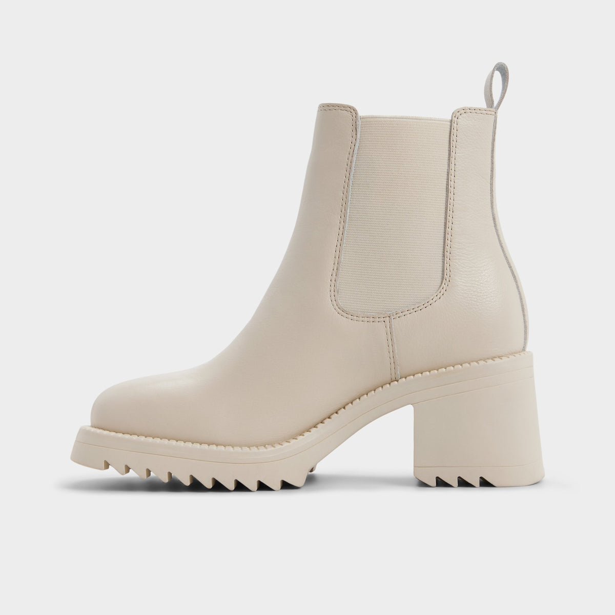 Side view of Other white Anneliese Lug sole Chelsea boot