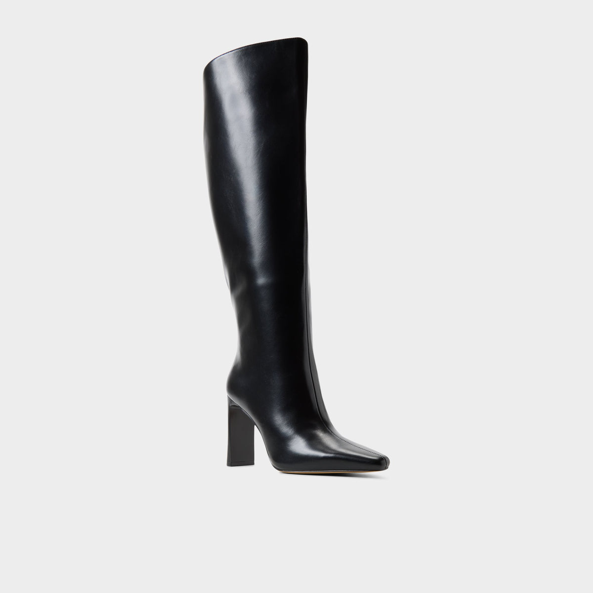 Three-quarter angle of Other black Elyne-wc Wide calf knee-high boot's back side
