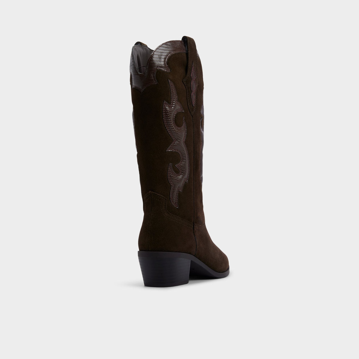 Three-quarter angle of Other green Ybe Mid-calf western boot's back side