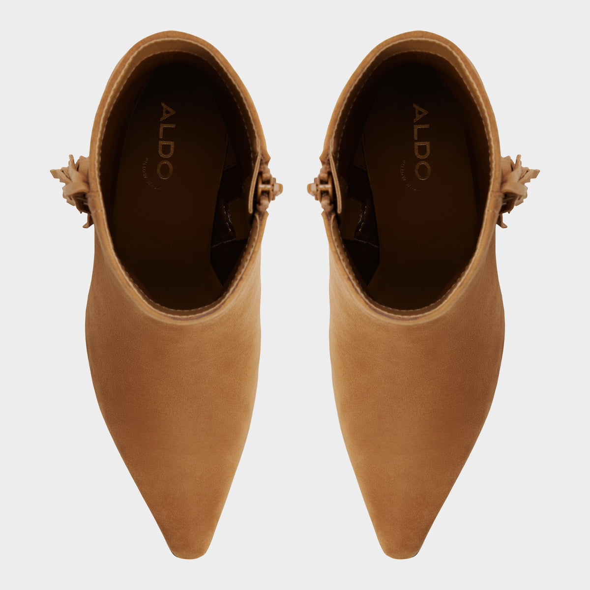 Top-down view of the Light brown Shaniah Ankle boot