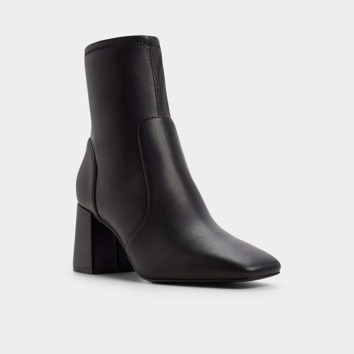 Three-quarter angle of Black Indigo Ankle boot's front side