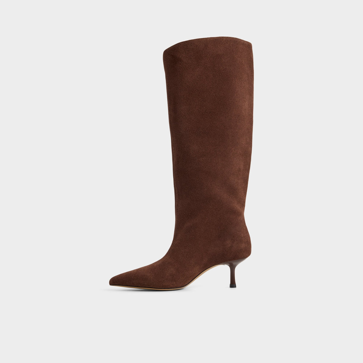 Side view of Dark brown Selora-wc Knee-high boot