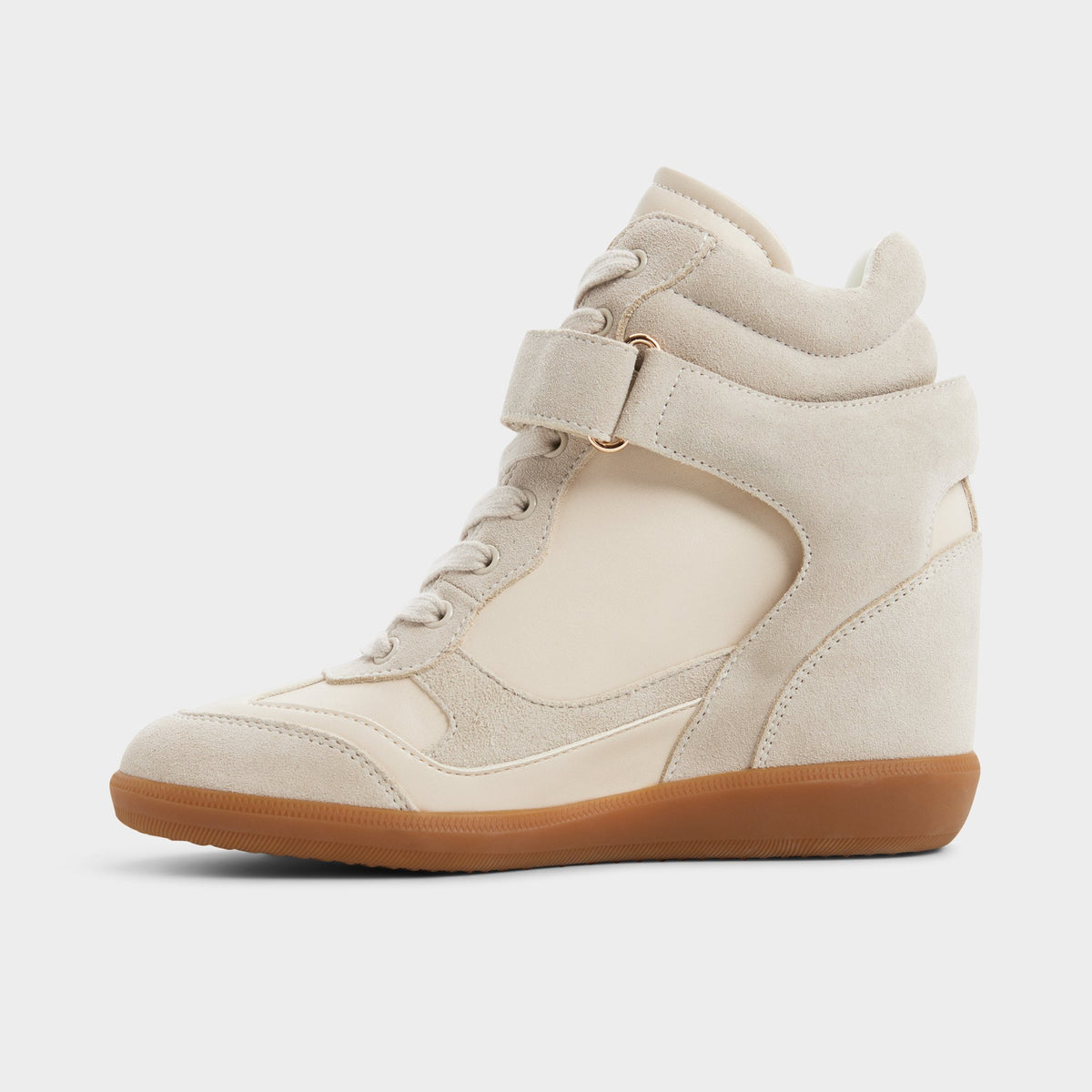 Vue latérale de Blanc/Oss Belisse Talon compensé