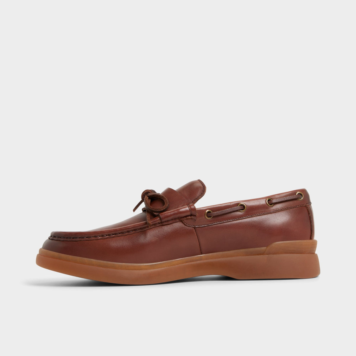Side view of Brown overflow Bazzz Loafer