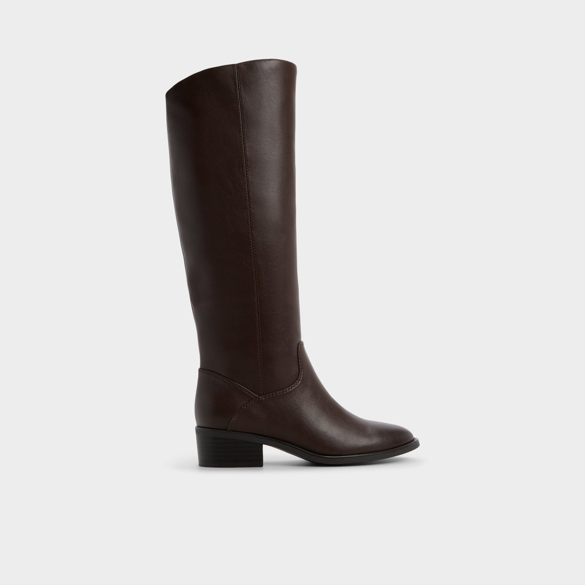 Main View of Dark brown Kaydienh Block heel knee-high boot for Womens
