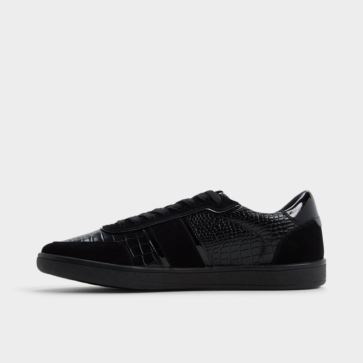 Side view of Black combo Uptownn Low top sneaker