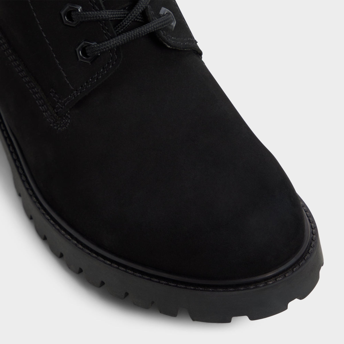 Close-up of the Black Tavares Lace-up boot
