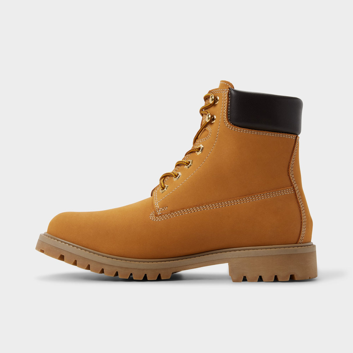 Side view of Wheat Tavares Lace-up boot