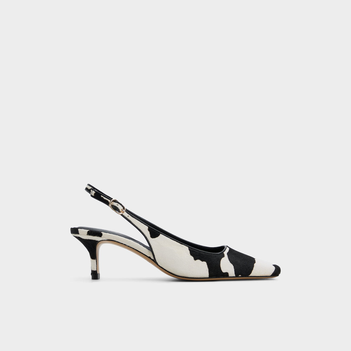 Main View of White/black Gabriellie Slingback kitten heel for Womens