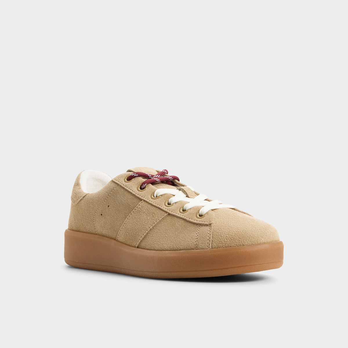 Three-quarter angle of Beige Adrei Sneaker's front side