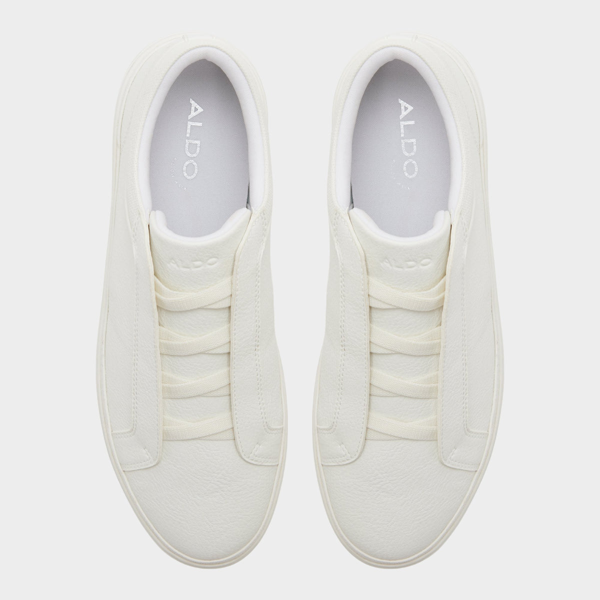 Top-down view of the White Carlson Slip-on sneaker