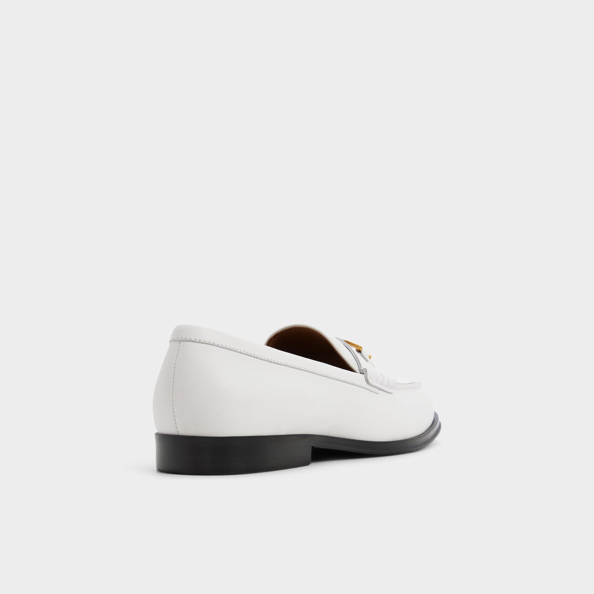 Three-quarter angle of White Edouard Loafer's back side
