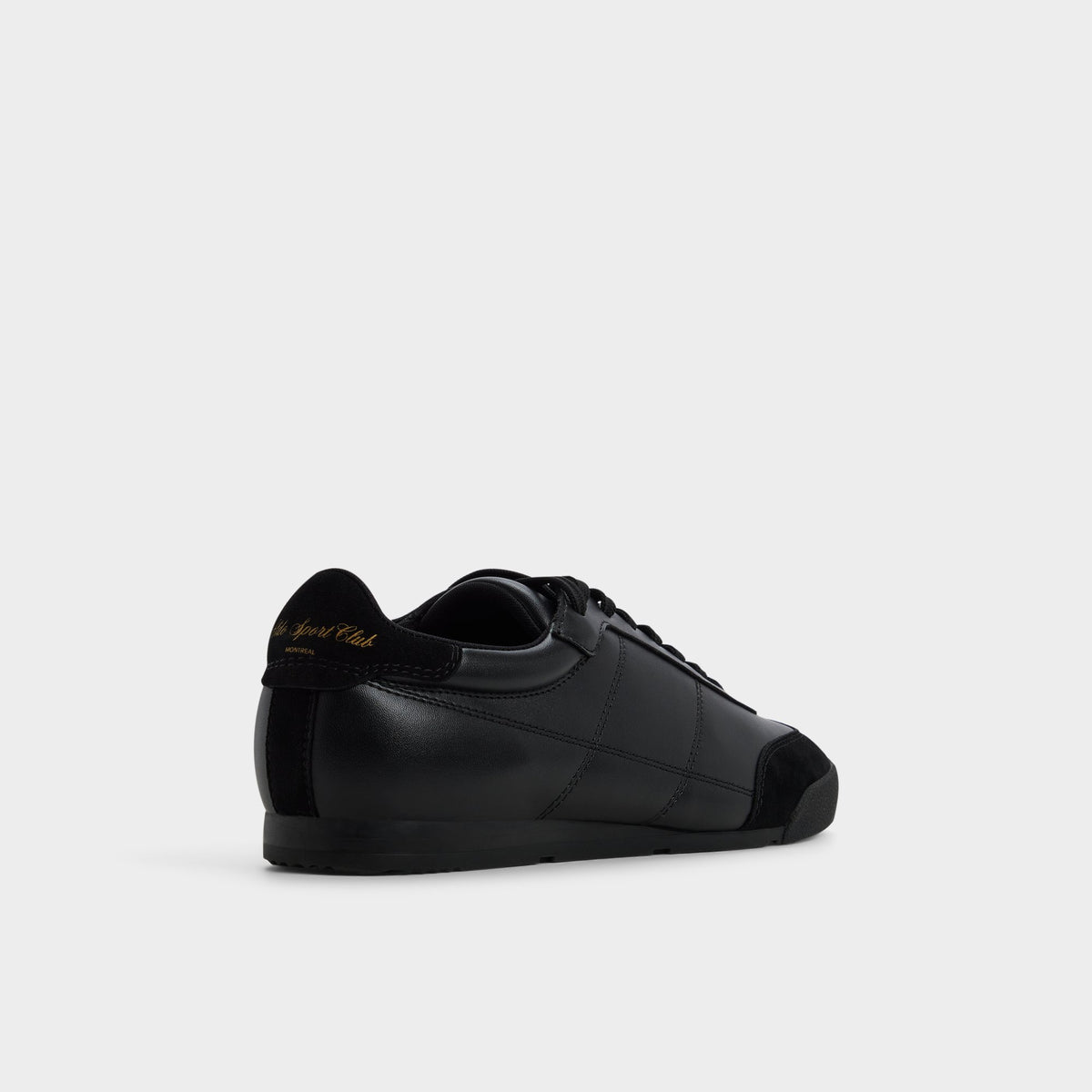 Three-quarter angle of Black Kickoff Low top sneaker's back side