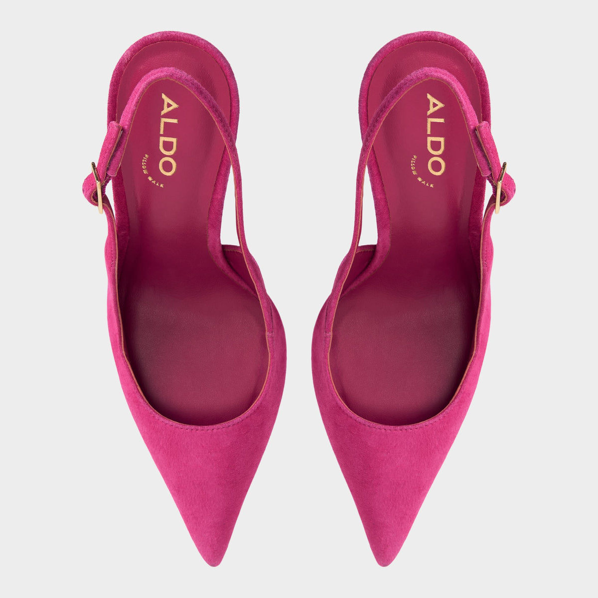 Top-down view of the Dark pink Serrah Slingback heel