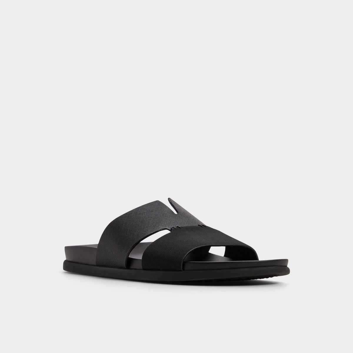 Three-quarter angle of Black Marcelo Sandal's front side