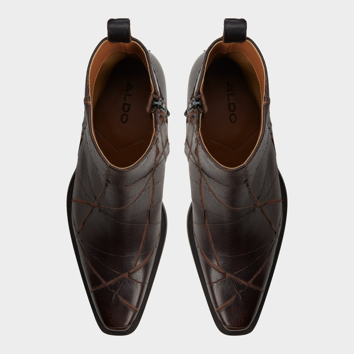 Top-down view of the Dark choco Zappa Ankle boot