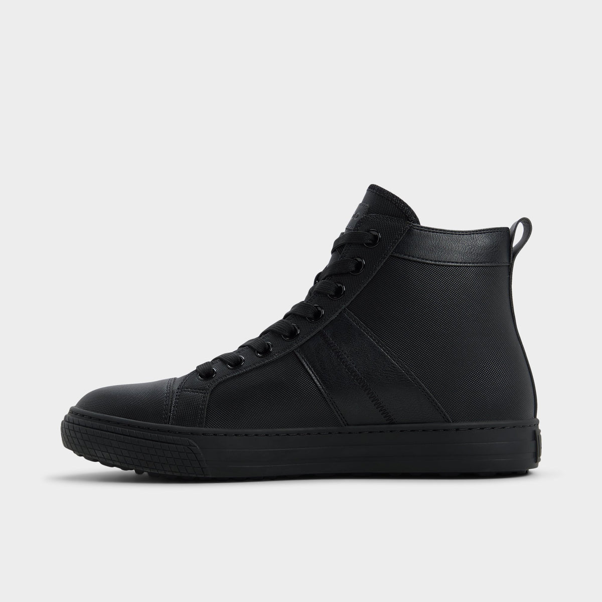 Side view of Black Aston Lace-up boot