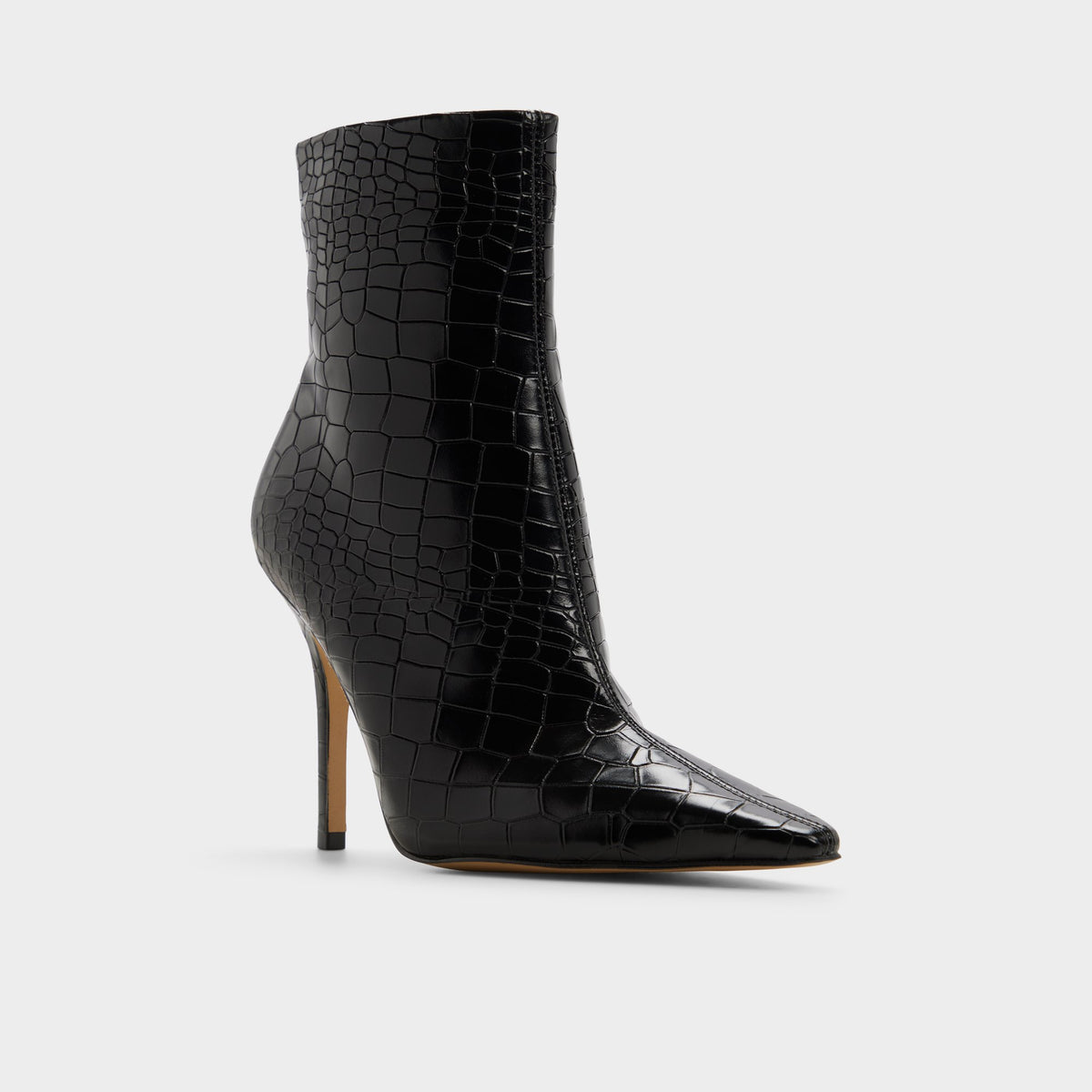 Three-quarter angle of Black Eoweaveth Ankle boot's front side